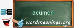 WordMeaning blackboard for acumen